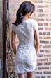 Lara 51051 Cap Sleeves V-Neck Short Wedding Dress