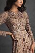 Mac Duggal 10093 Jewel Neckline Embellished Long-Sleeve Dress
