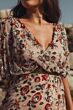 Mac Duggal 6158 V-Neck Floral Blouson Top Dress