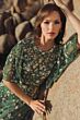 Mac Duggal 6162 Ruffle Hem Flare Sleeve Beaded Floral Dress