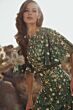 Mac Duggal 6162 Ruffle Hem Flare Sleeve Beaded Floral Dress
