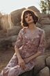 Mac Duggal 69016 Three-Quarter Sleeve Applique A-Line Dress