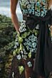 Mac Duggal 21058 A-Line Front Bow Black Floral Dress