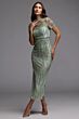 Mac Duggal 23075 High Neck Fitted Tea-Length Dress