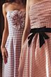 Mac Duggal 56184 Ruched Bodice Velvet Bow Rose Pink Dress
