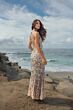 Mac Duggal 6252 Sequined Cutout Back Silver Nude Dress
