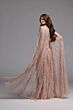 Mac Duggal 8415 Jewel Neck Cape Sleeve Sequined Rose Dress