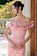 Mac Duggal 8432 Ruffle Off The Shoulder Blush Dress