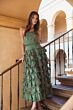 Mac Duggal 8459 Tiered Skirt Strapless A-Line Green Dress