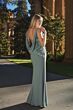 Mac Duggal 11910 Cowl Neck Beaded Floral Applique Dress