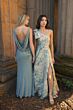 Mac Duggal 11910 Cowl Neck Beaded Floral Applique Dress