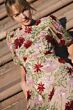 Mac Duggal 6125 Floral Beaded Puff Sleeve Dress