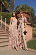 Mac Duggal 6125 Floral Beaded Puff Sleeve Dress