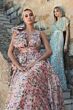 Mac Duggal 68947 Ruffle V-Neck Square Back Floral Evening Dress