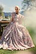 Mac Duggal 68947 Ruffle V-Neck Square Back Floral Evening Dress