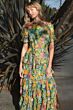 Mac Duggal 8112 Tiered Ruffle Skirt Jewel Neck Floral Dress