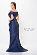 Montage by Mon Cheri M910 Ruffle Drape Off-The-Shoulder Dress