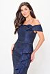 Montage by Mon Cheri M910 Ruffle Drape Off-The-Shoulder Dress