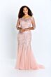 Montage by Mon Cheri 122901 Sheer Sleeve Godet Skirt Dress