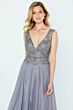 Montage by Mon Cheri 122907 Beaded Bodice V-Neck Dress