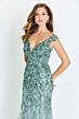 Montage by Mon Cheri M522 Cap Sleeve Floral Embroidery Dress