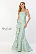 Montage by Mon Cheri M2226 Strapless Peplum Drape Dress