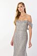 Montage by Mon Cheri M2238 Beaded Waist Drape Sleeve Dress