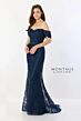 Montage by Mon Cheri M2238 Beaded Waist Drape Sleeve Dress
