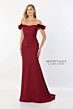 Montage by Mon Cheri M2242 Appliqued Strap Pleated Top Dress