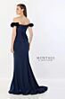 Montage by Mon Cheri M2242 Appliqued Strap Pleated Top Dress