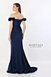 Montage by Mon Cheri M2242 Appliqued Strap Pleated Top Dress