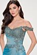 Montage by Mon Cheri M843 Drape Skirt Off-The-Shoulder Dress