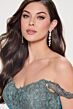 Montage by Mon Cheri M843 Drape Skirt Off-The-Shoulder Dress