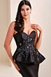 Montage by Mon Cheri M4208MKD Strapless Mikado Peplum Dress