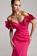 Mac Duggal 21263 Pear Green Off The Shoulder Satin Dress
