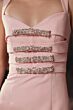 Mac Duggal 2293 High Slit Beaded Bow Blush Dress