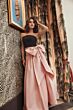 Mac Duggal 2370 Waist Bow Strapless A-Line Black Blush Dress