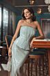 Mac Duggal 27776 Strapless Sequin Peplum Pale Blue Dress