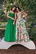 Mac Duggal 56341 Ruffle Sleeve Mikado Blue Multicolor Dress
