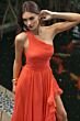 Mac Duggal 68476 Ruffle Hem A-Line Side Cutout Tangerine Dress