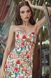 Mac Duggal 69059 High Slit Ivory Multicolor Strapless Dress