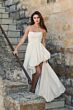 Mac Duggal 9911685P White Bubble Skirt High-Low Dress