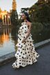 Mac Duggal 27540 Cross Halter Polka Dot Tiered Dress