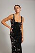 Mac Duggal 9340 Square Neck Beaded Floral Sleeveless Formal Dress