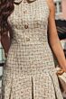 Mac Duggal 21068 A-Line Pleated Skirt Front Button Gold Dress