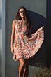 Mac Duggal 8307 Ruffle High Neck Sleeveless Floral Dress