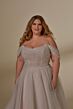 Mori Lee 3399 Luna Sheer Top Off The Shoulder Plus Size Bridal Dress
