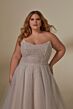 Mori Lee 3399 Luna Sheer Top Off The Shoulder Plus Size Bridal Dress
