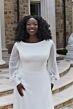 Mori Lee 3413 Nellie Bishop Sleeve V-Back Plus Size Wedding Dress
