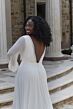 Mori Lee 3413 Nellie Bishop Sleeve V-Back Plus Size Wedding Dress